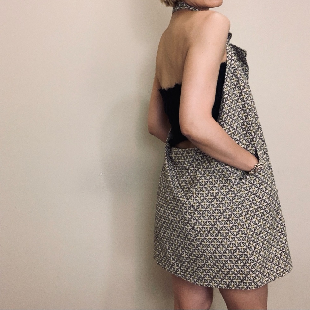 Geometric Pattern Halter Dress - Picture 6 of 13